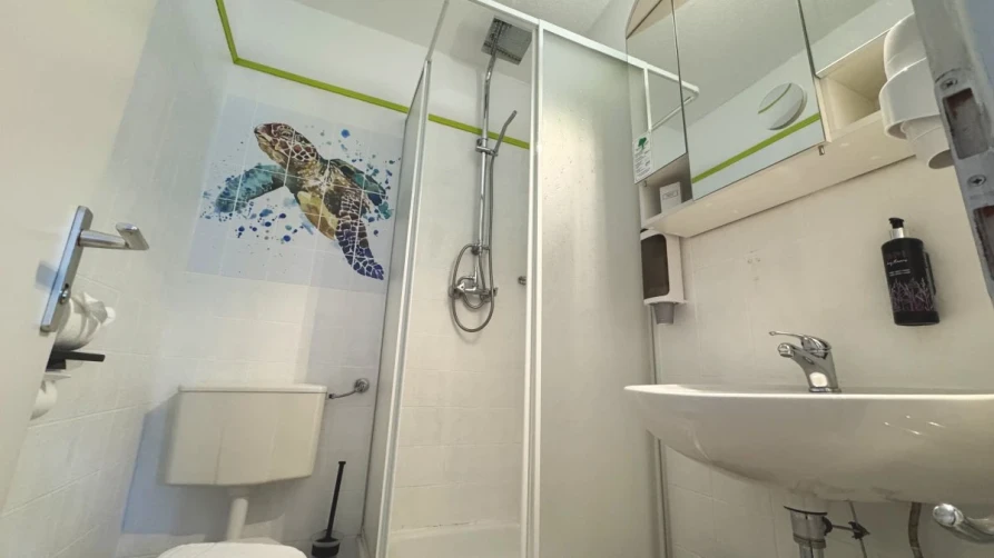 Renoviertes Badezimmer mit Regendusche